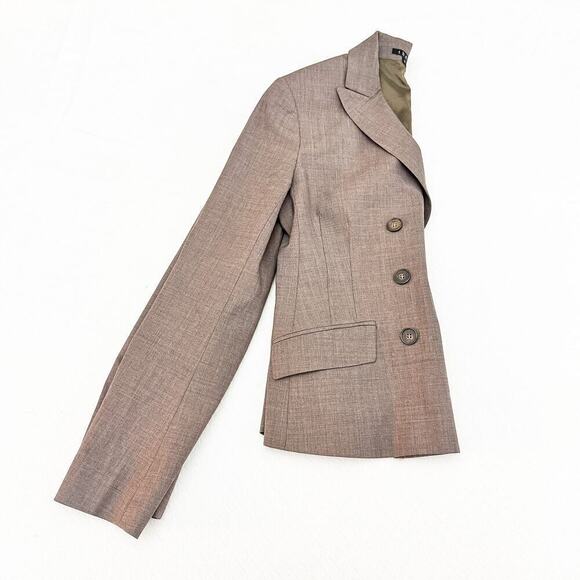 Theory Women's Brown 3-Button Structured Wool Blazer Jacket Size 6 - Picture 8 of 8